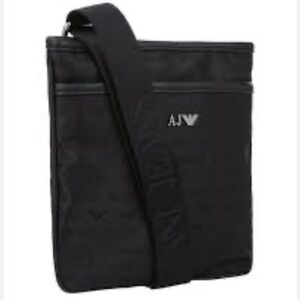 Armani Jeans
Men's Black Logo Print Stash Messenger Bag